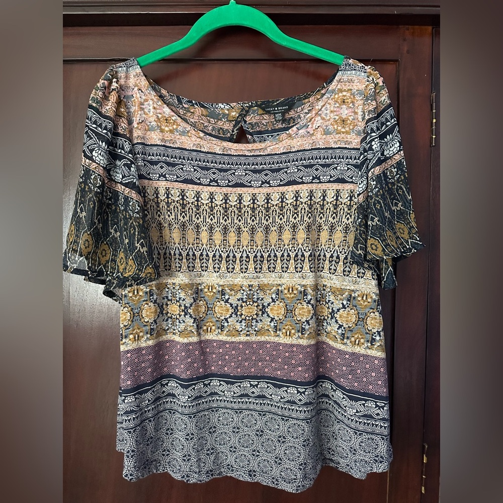 Lucky Brand Printed Blouse Size M